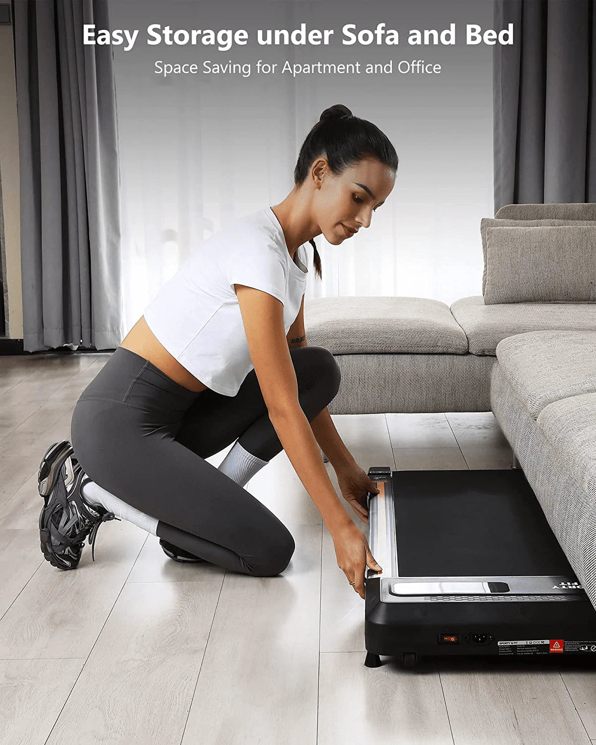 Black Portable Treadmill with Bluetooth Speaker F257292
