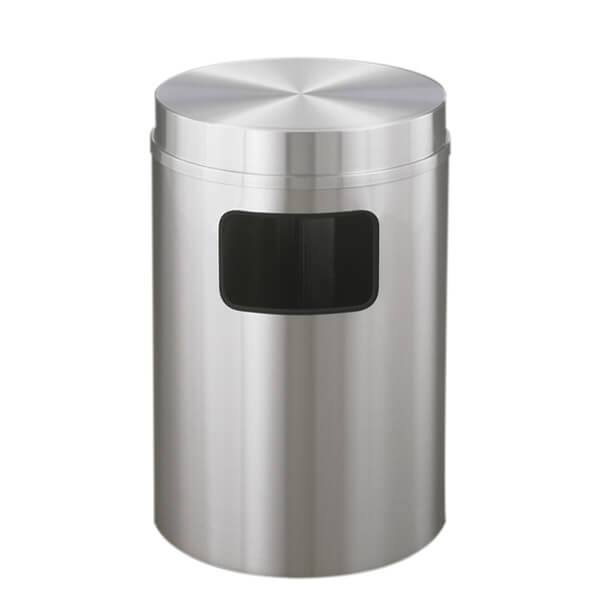 17 Gallon Flat Top Trash Receptacle with Plastic Liner Y74177