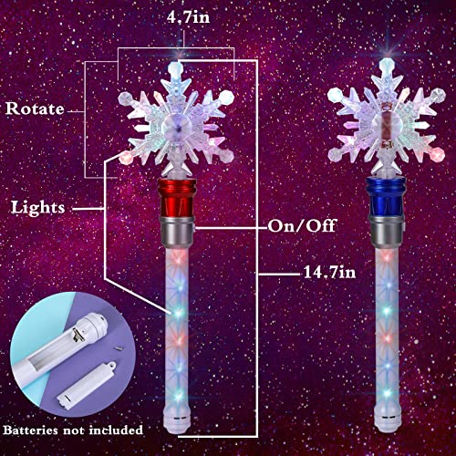 Light Up Snowflake Spinning Wand Q577