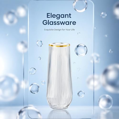 48 Pack 9 Oz Clear Plastic Stemless Champagne Flutes N7530