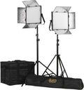 Bi-Color Soft Panel LED Lighting Kit with Barn Doors, Stands and Case I8750