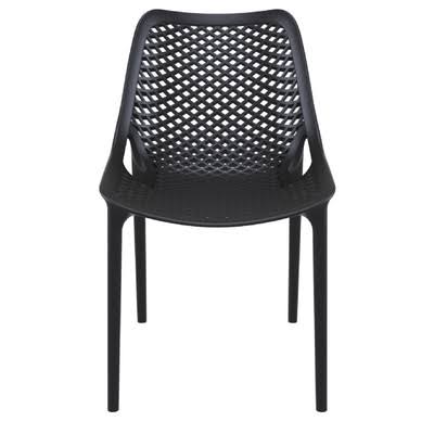 Black Stacking Patio Dining Chair (Set of 2) E8314