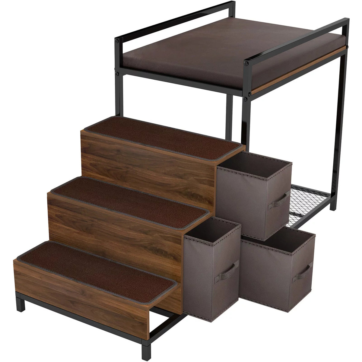 Dog Bunk Bed Elevated with Non-slip Pad and Storage K762834