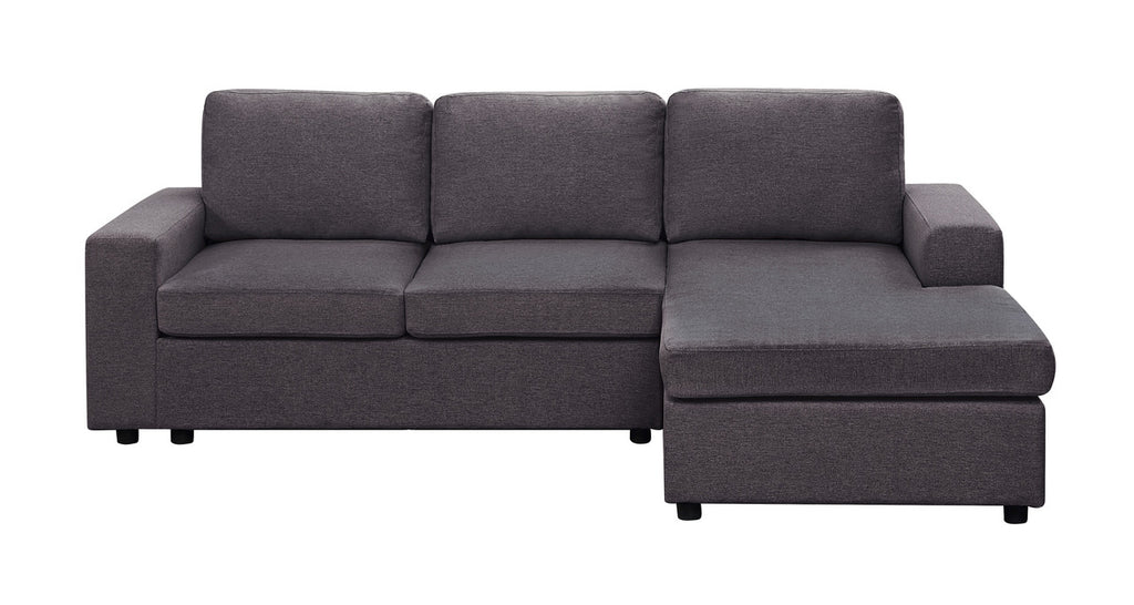 Dark Gray Linen Sofa with Reversible Chaise Y313