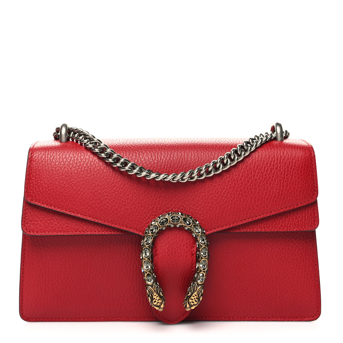 Red Pebbled Calfskin Small Shoulder Bag N42928