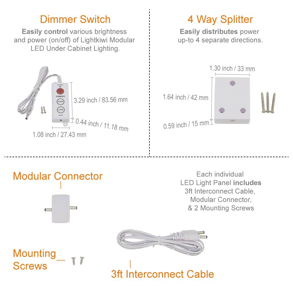 12 inch Warm White Modular LED Under Cabinet Lighting 9 Panel O728279