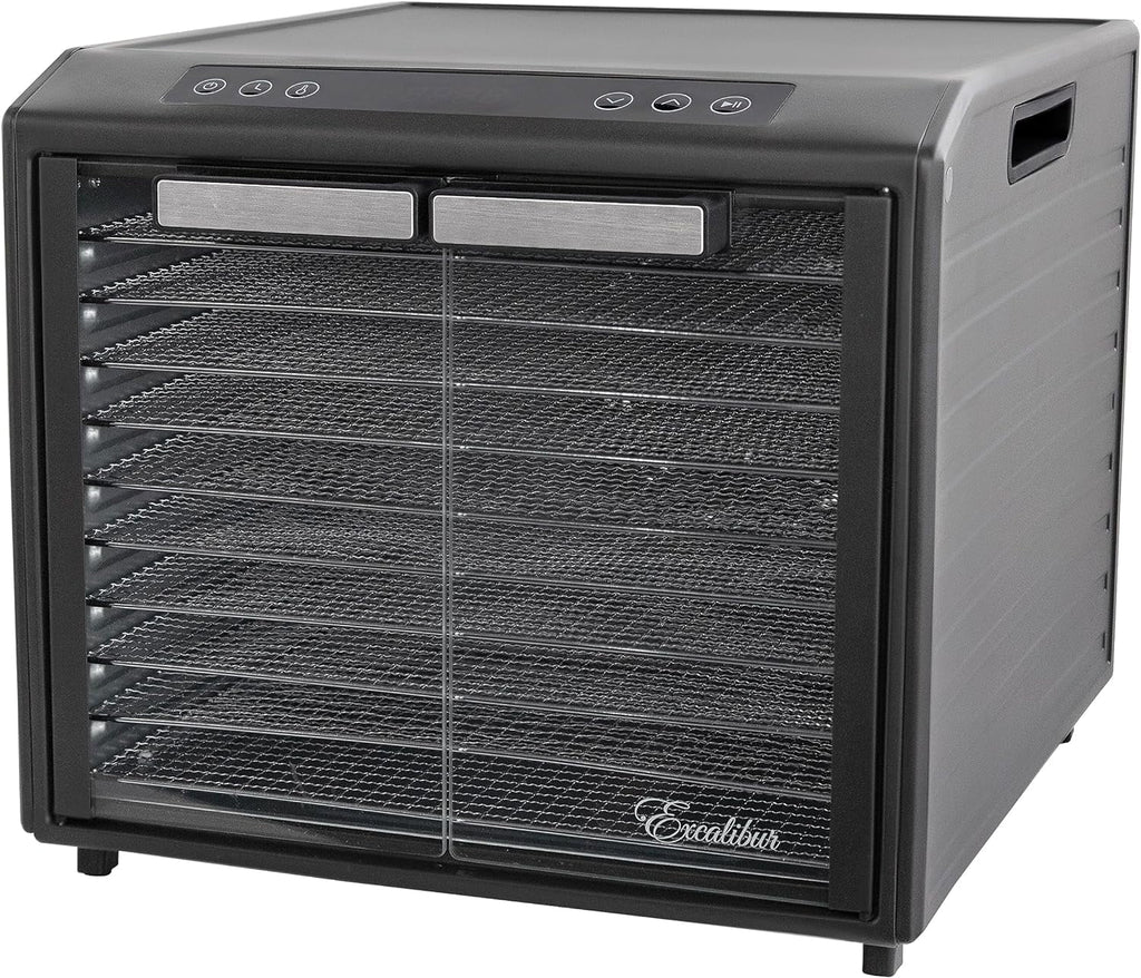 10-Tray Electric Food Dehydrator with Adjustable Temperature Control, 800-Watts, Black Q48753