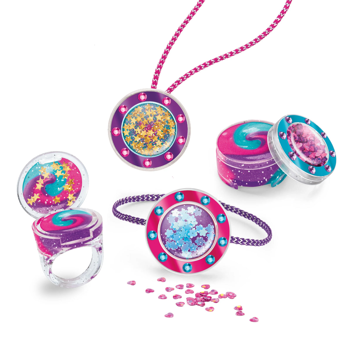 Glitter & Gem Lip Gloss Lockets Multicolor Craft Kit L133