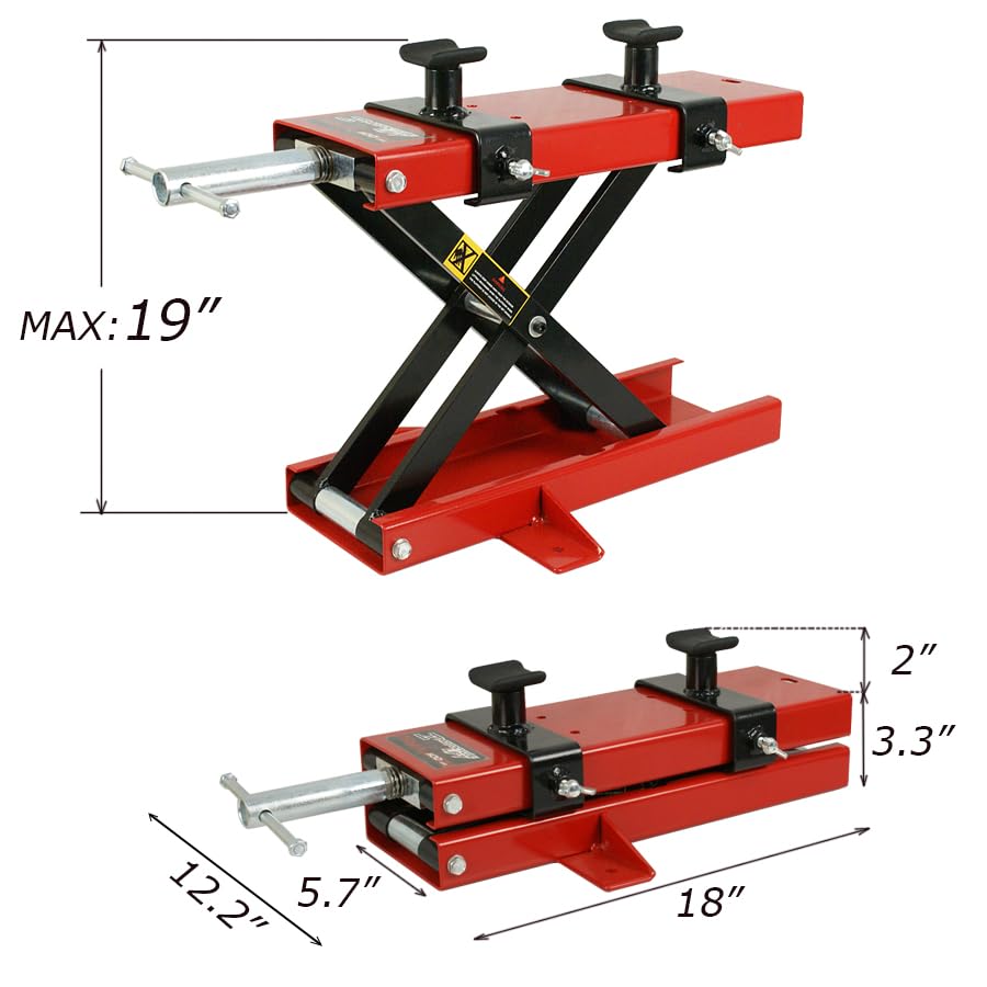 1100 lbs Red Black Motorcycle Jack Lift Stand N74063