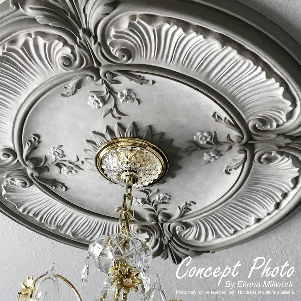 Hand-Painted Silver Ceiling Medallion K661493