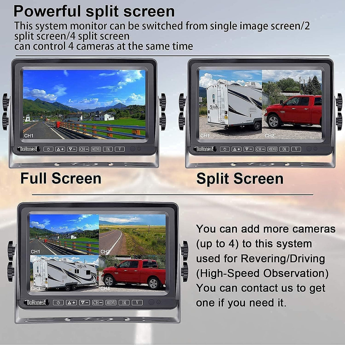 HD 1080P Wireless Backup Camera with 7" Touch Key Monitor E1751