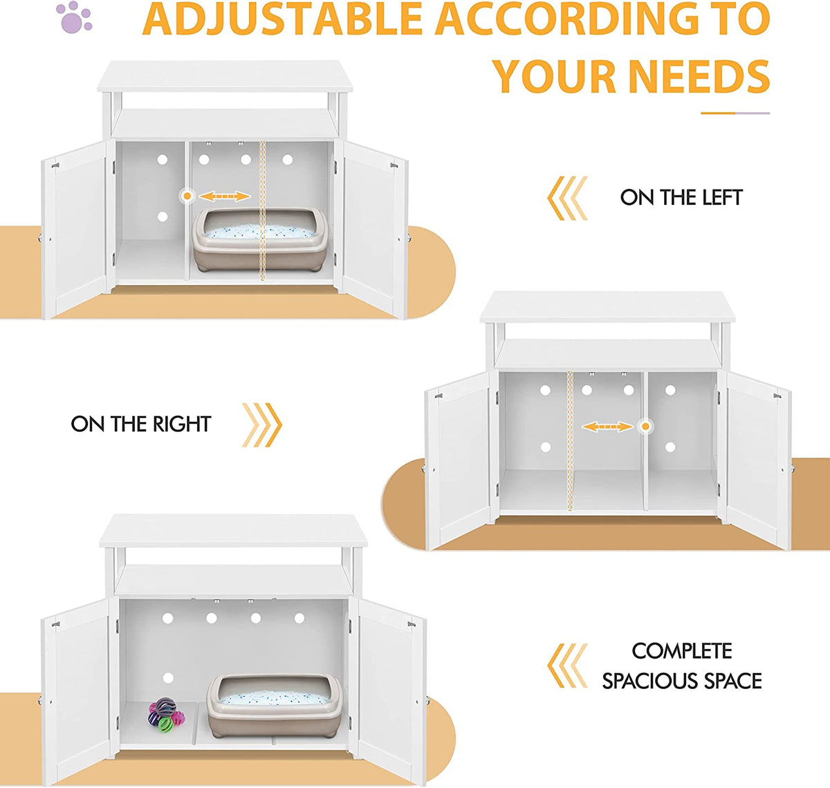 Cat Litter Box Enclosure with Storage Shelf C60496