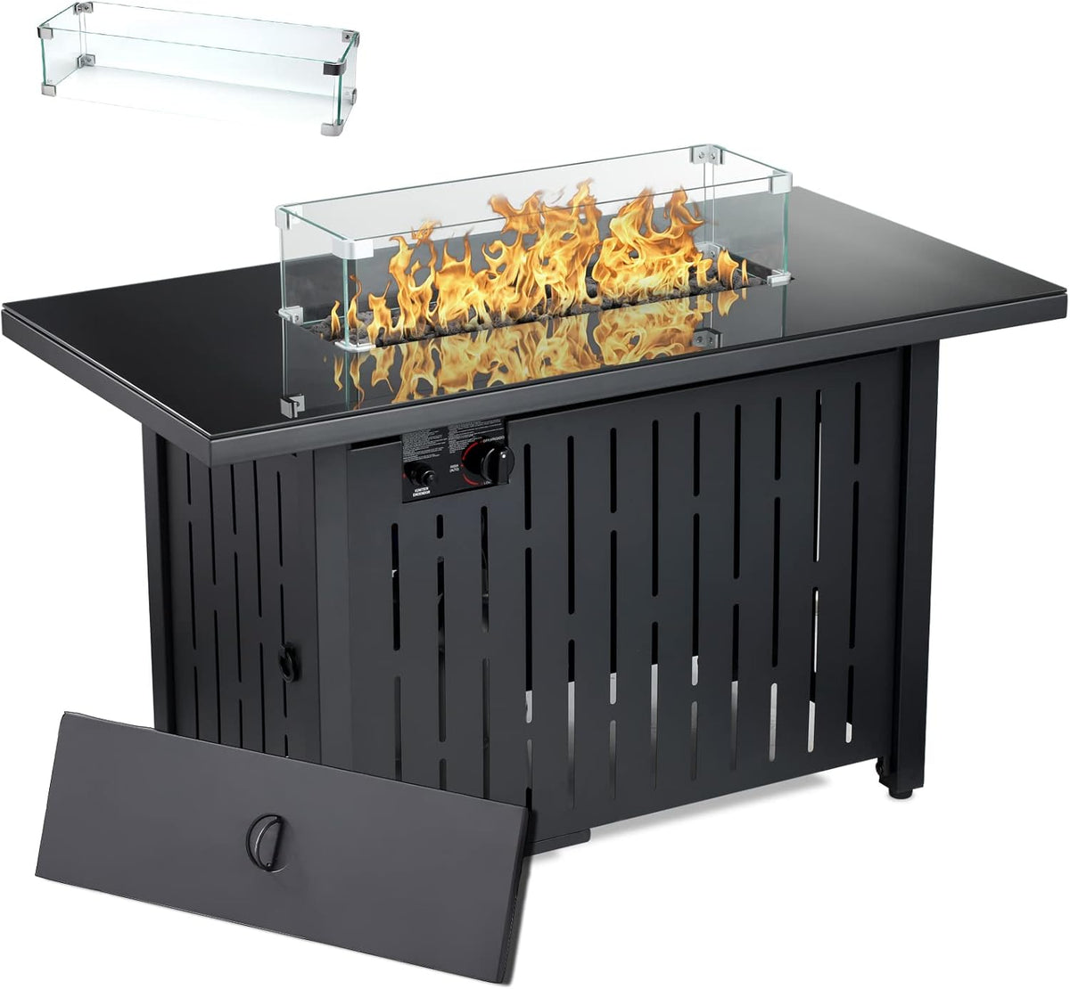 50,000 BTU Rectangular Steel Fire Pit Table G512295