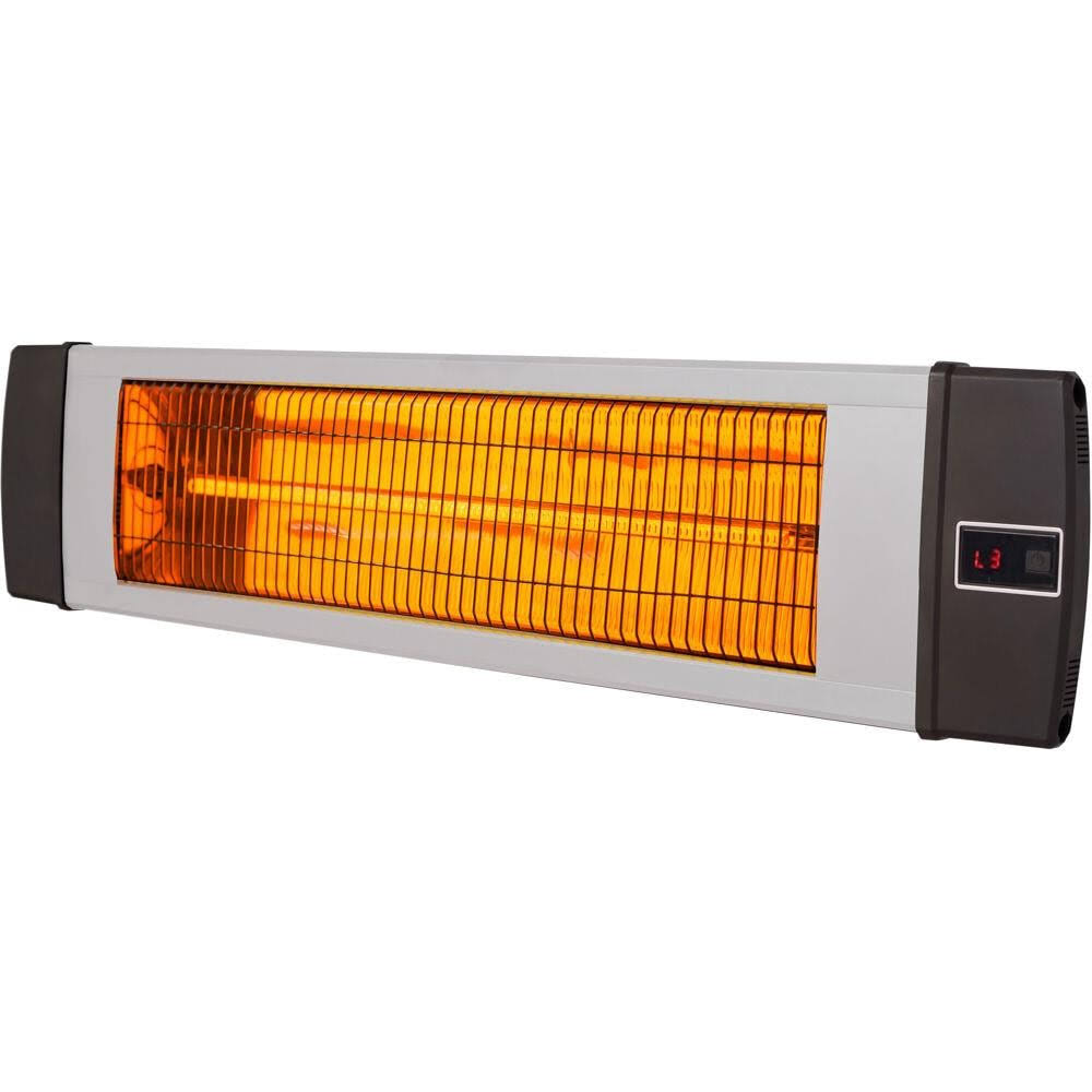 Silver 34.6-In. Wide Electric Carbon Infrared Heat Lamp with Remote Control L123823