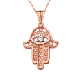 14K Rose Gold Evil Eye Pendant Necklace with 18" chain Y436