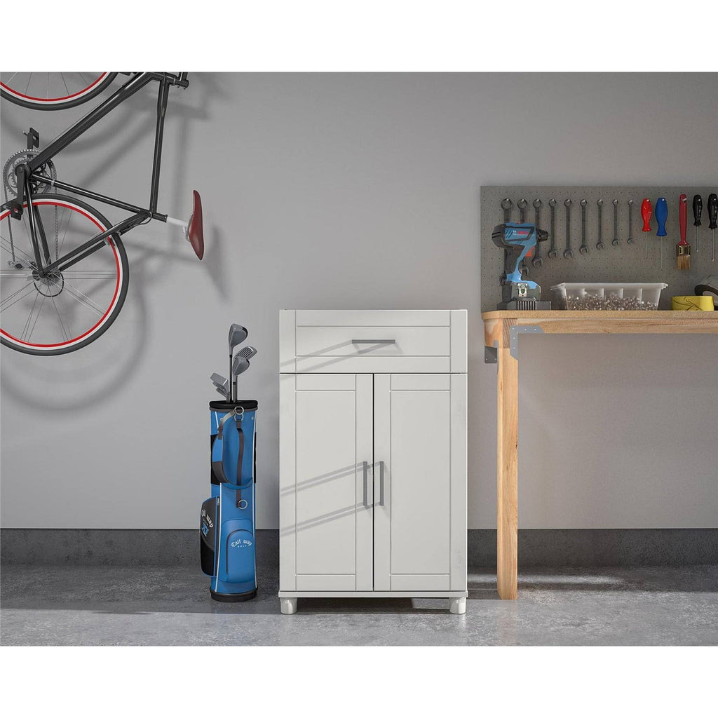24 inch 1 Drawer 2 Door White Base Storage Cabinet D26767