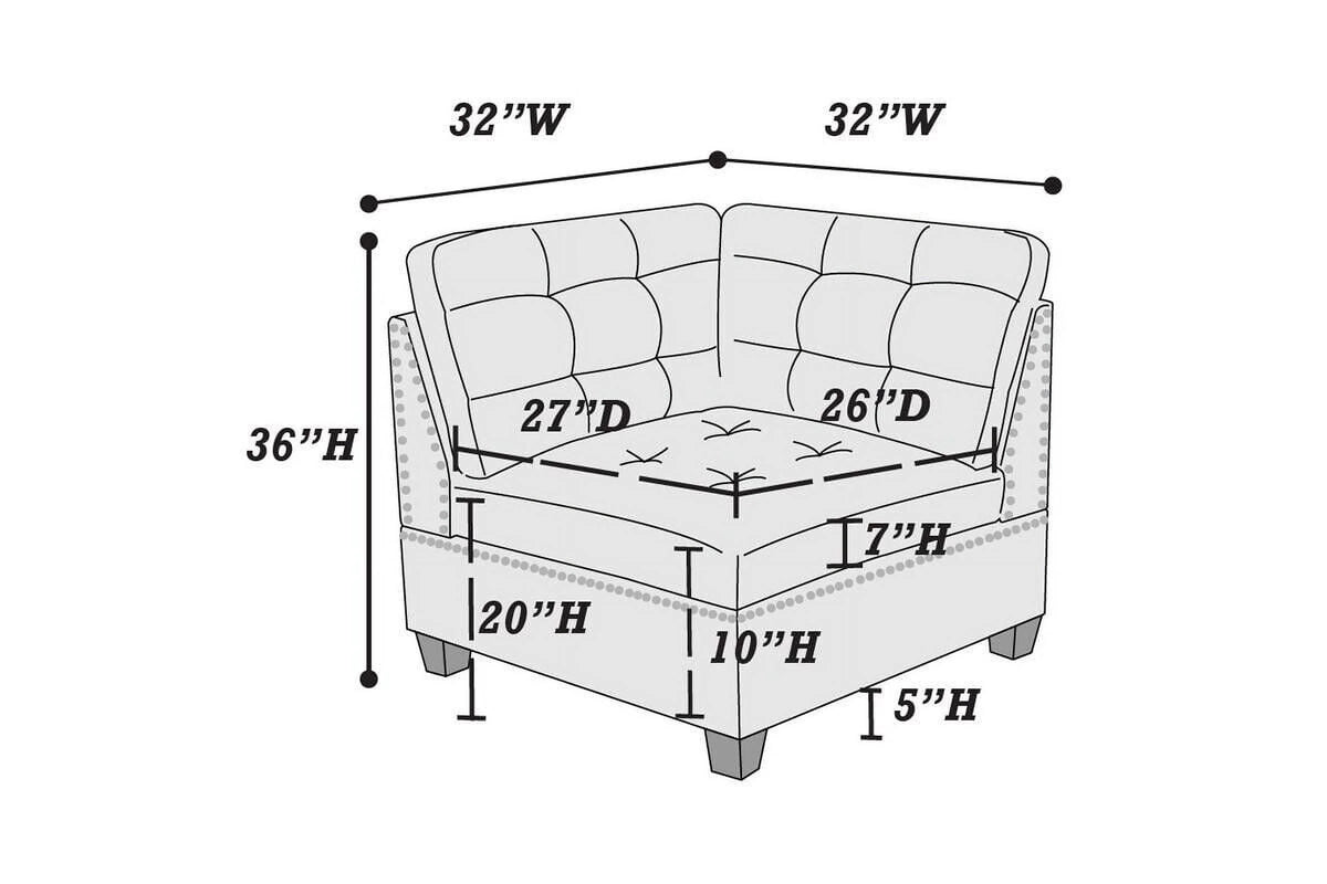 Gray Fabric Sectional Sofa Set 9pcs U57926