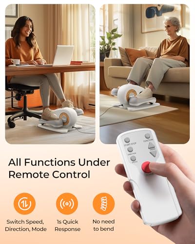 Under Desk Elliptical Electric Leg Exerciser with Remote Control Q41860