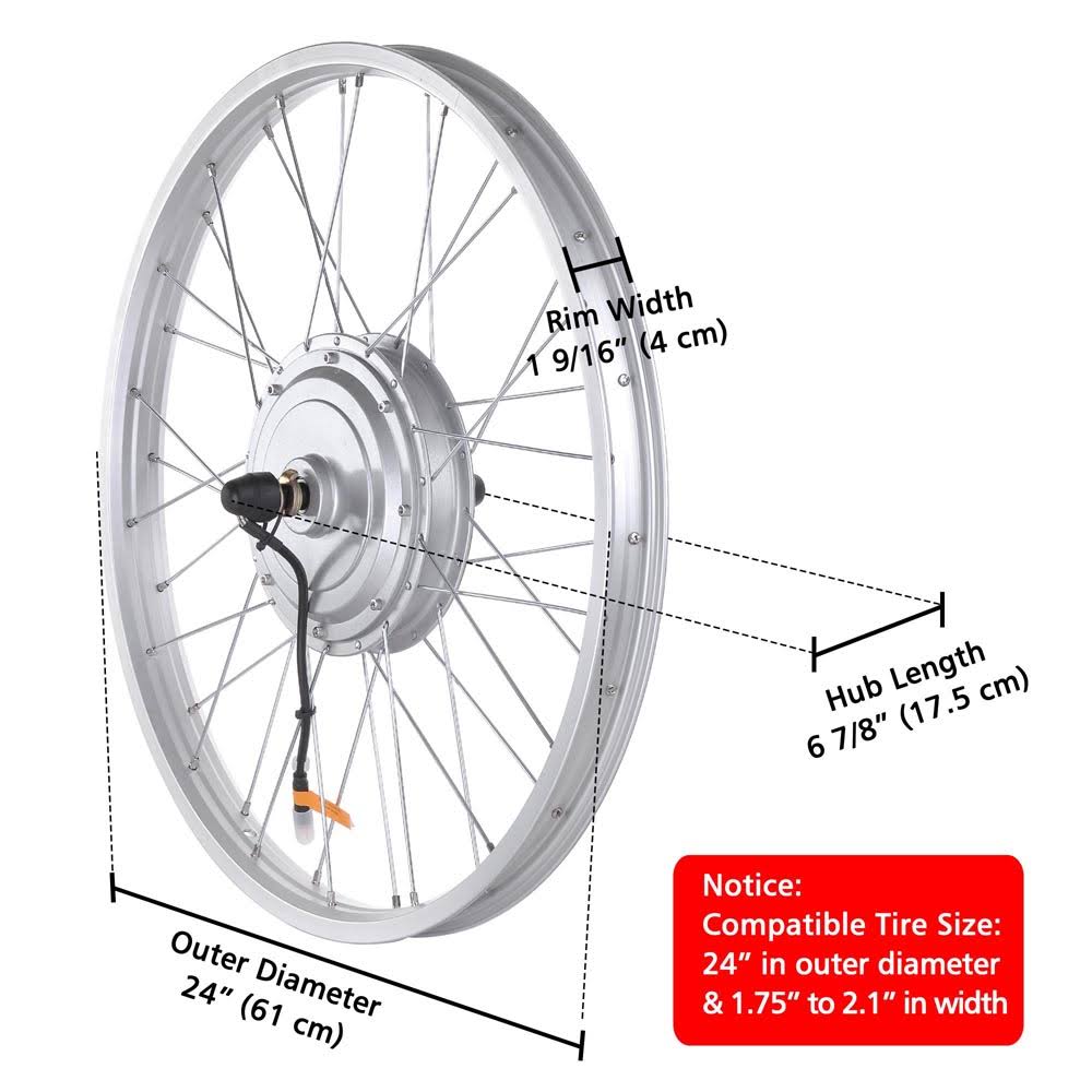 36V 750W 24x22 Front Wheel Electric Bicycle Conversion Kit X157