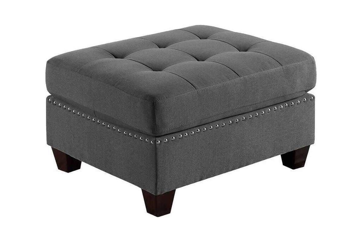 Gray Fabric Sectional Sofa Set 9pcs U57926