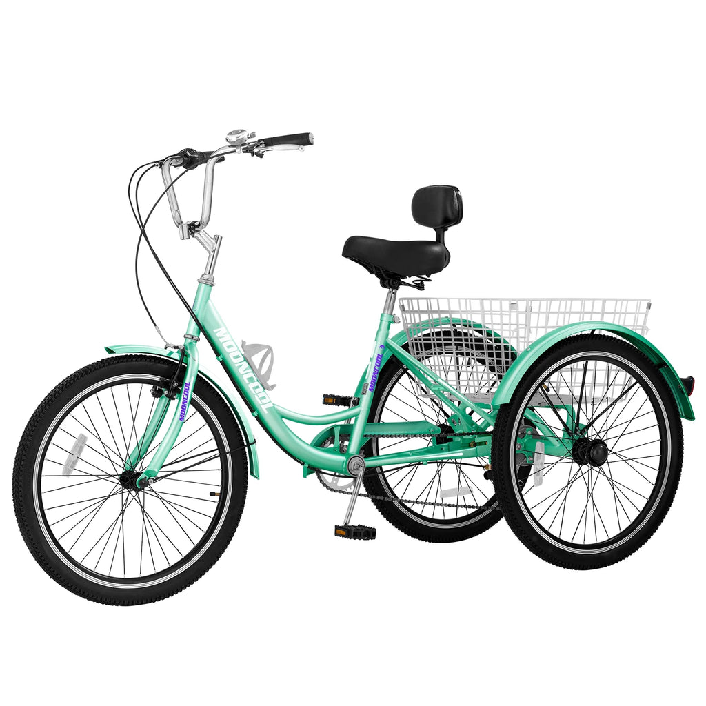Tricycle 24" Wheels 7-Speed 3 Wheels Bike with Basket O784