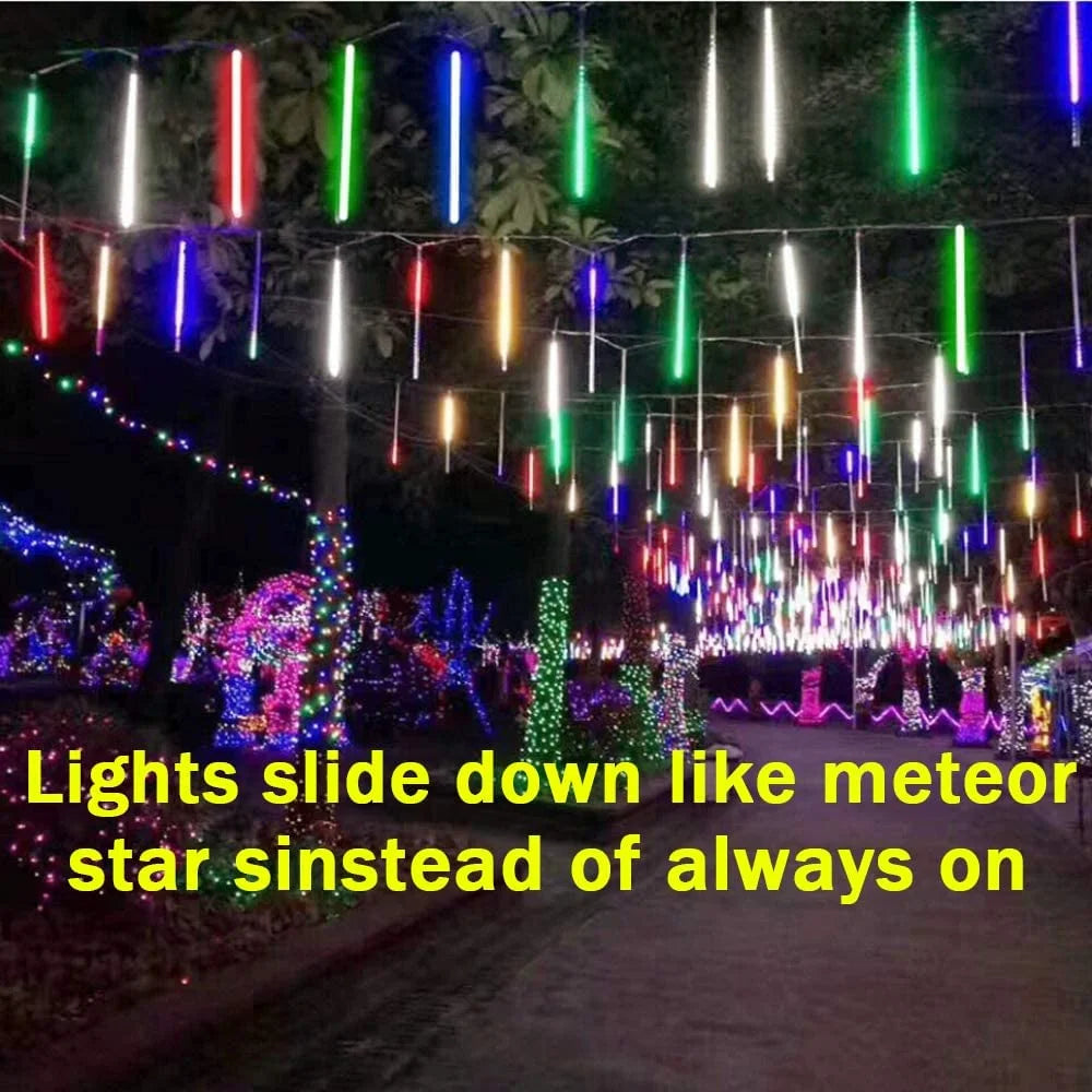 Waterproof 10 Tube 12 Inch 360 LED Meteor Shower Rain Lights H82191