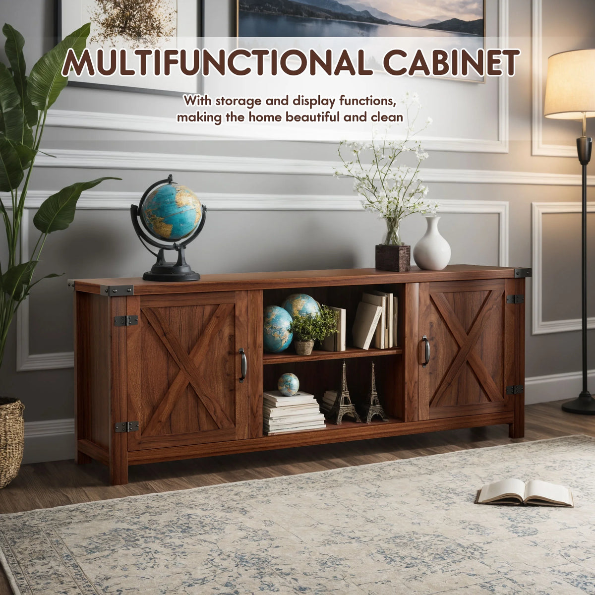 58 Modern Farmhouse Two-Door TV Stand E94770