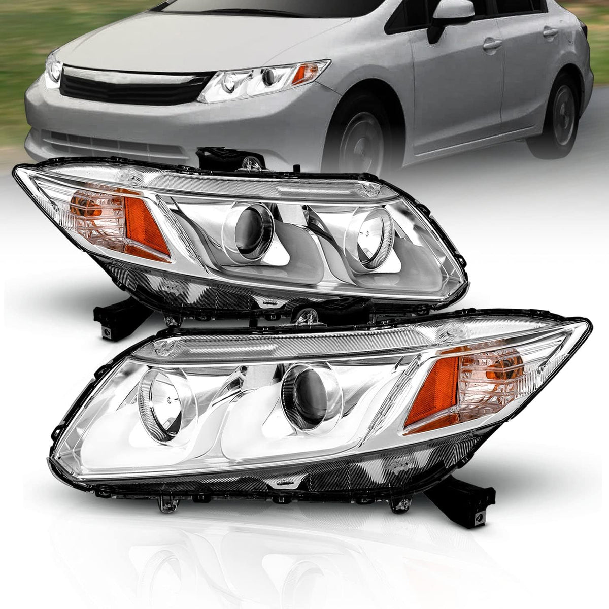 Black Projector Replacement Headlights Set T780702