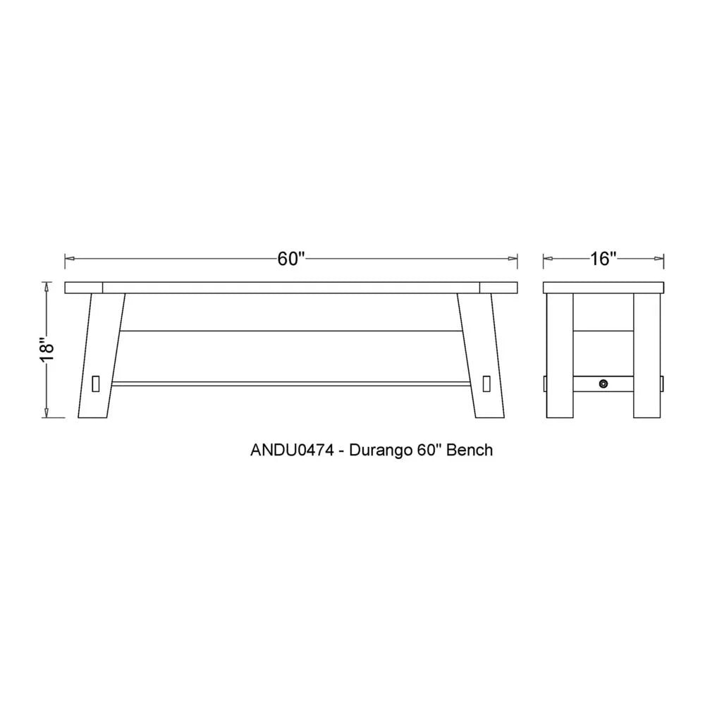 60"L Wood Entryway/Dining Bench E8646