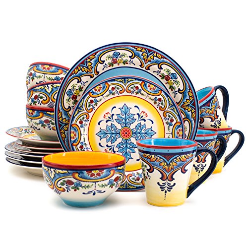 16 Piece Dinnerware Set, Service for 4, Multicolor Z805571