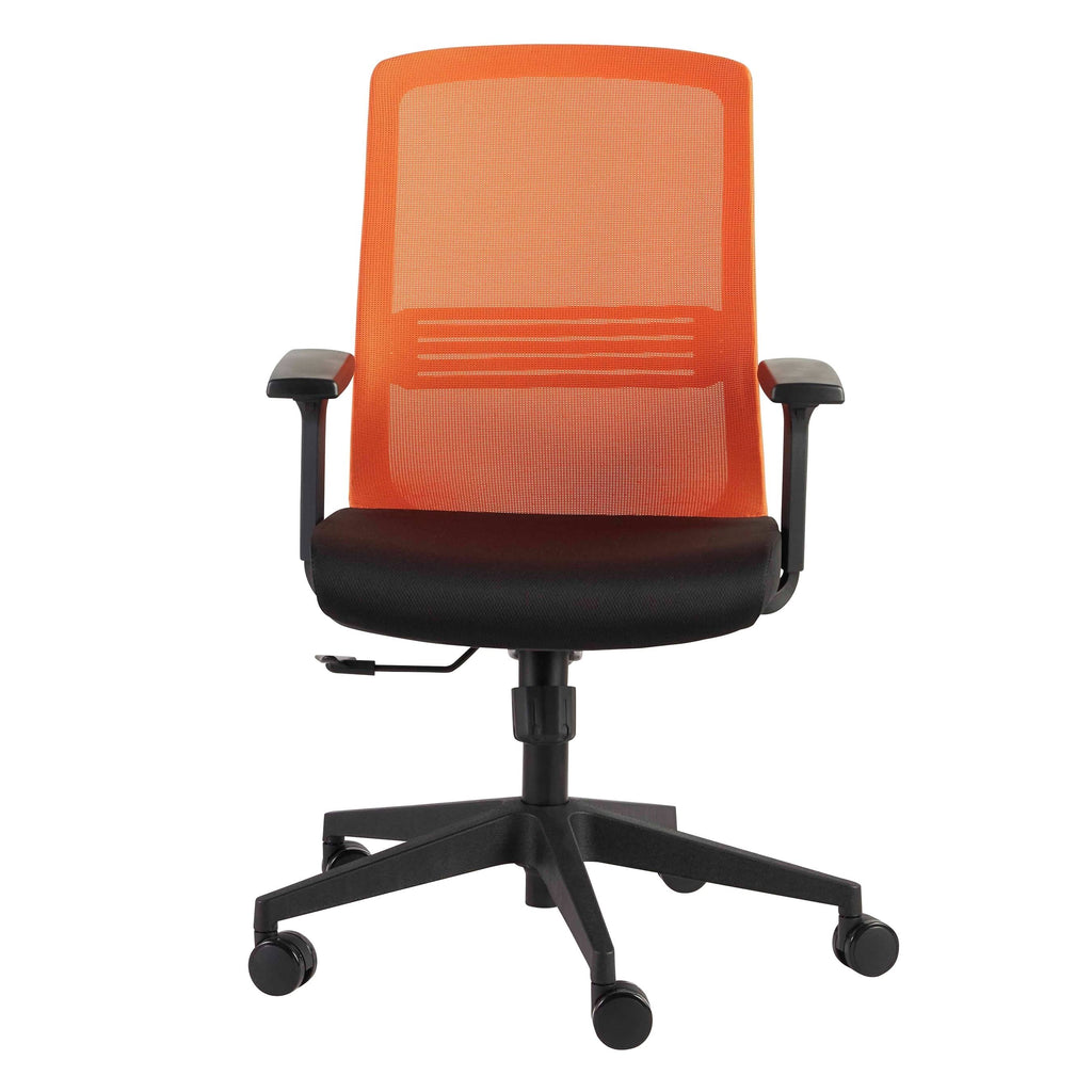 Orange Office Chair with Adjustable Arms N70013