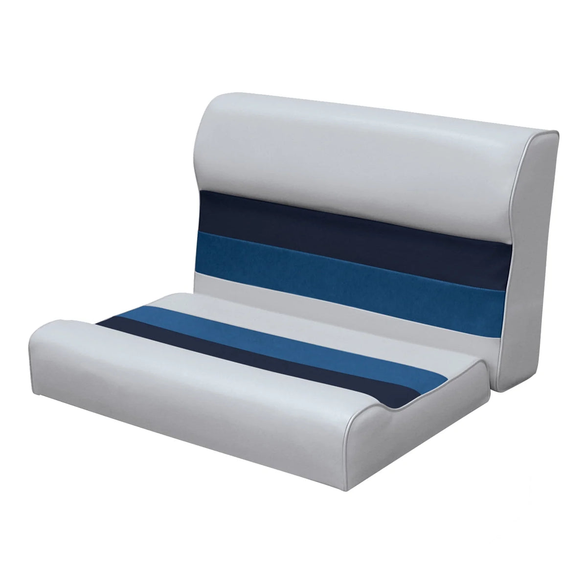 Grey Navy Blue Bench Seat and Backrest Cushion Set J5915