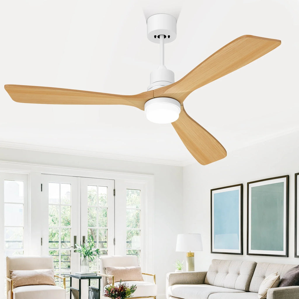 52'' White Ceiling Fan with Light and Remote Control Z6197