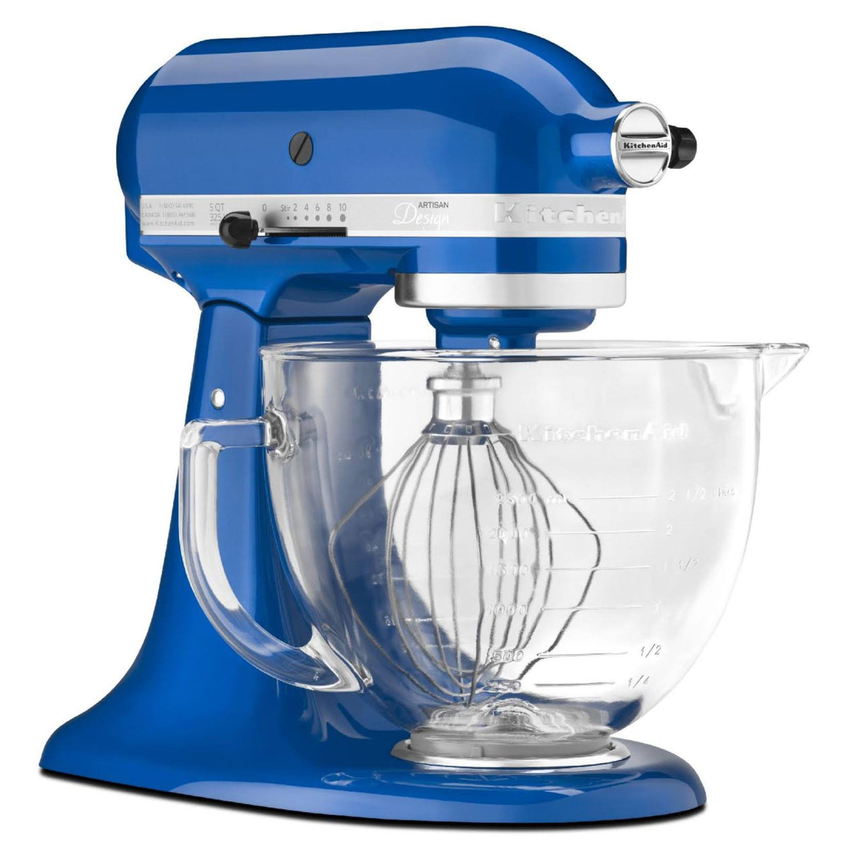 Electric Blue 5 Quart Stand Mixer with Glass Bowl L145