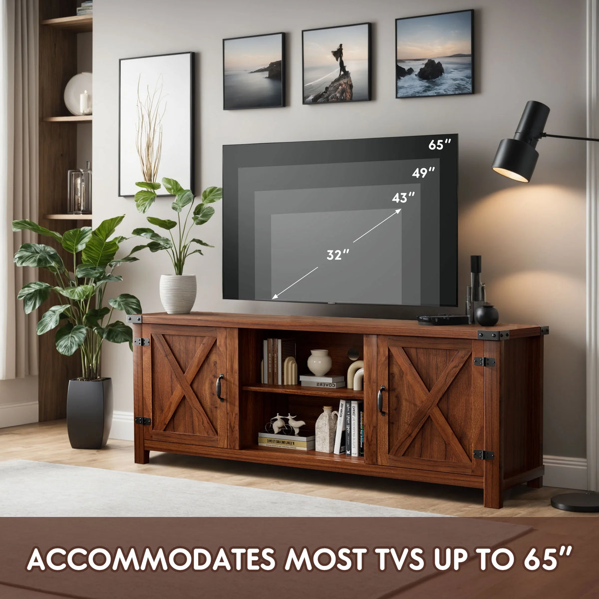58 Modern Farmhouse Two-Door TV Stand E94770