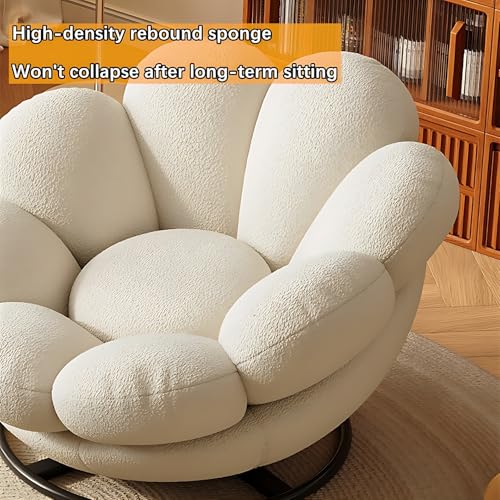 Blue Pumpkin Shape Swivel Lounge Chair with Ottoman X988179