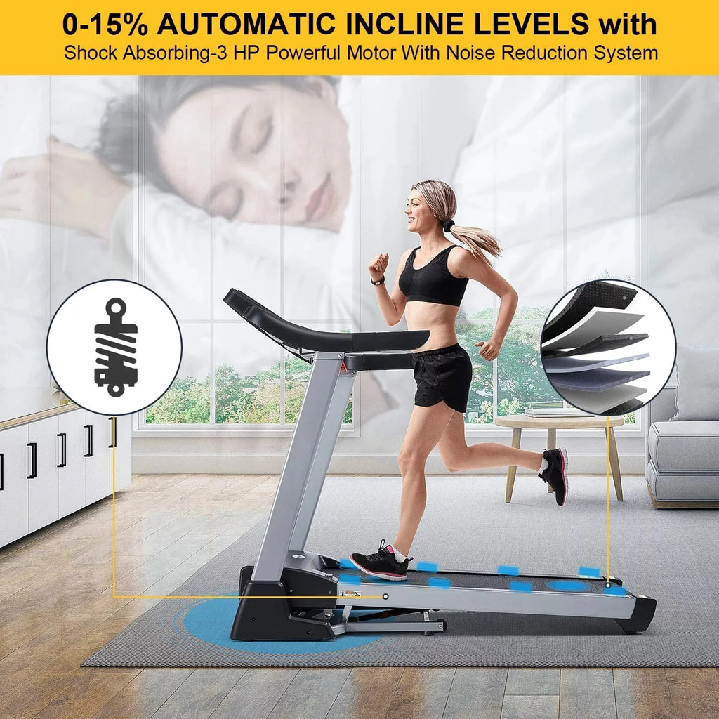 3HP Folding Treadmill with Auto Incline J40047