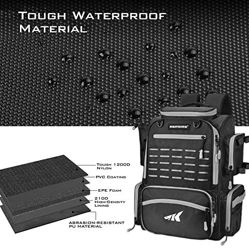 43L Fishing Tackle Backpack with Rod Holders and Rain Cover M33275