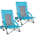 Light Blue Folding Beach Chair 2 Pack J87652