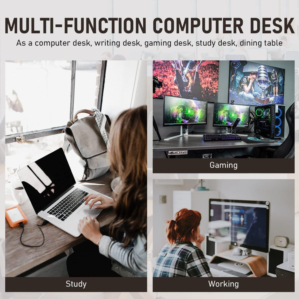 Black Wood and Metal Computer Desk Q89084