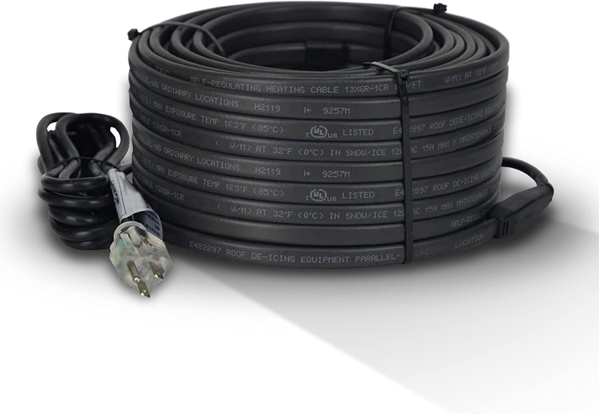 Heavy Duty Self-Regulating Heat Cable 120V 6 watts/FT 18 Feet F42985