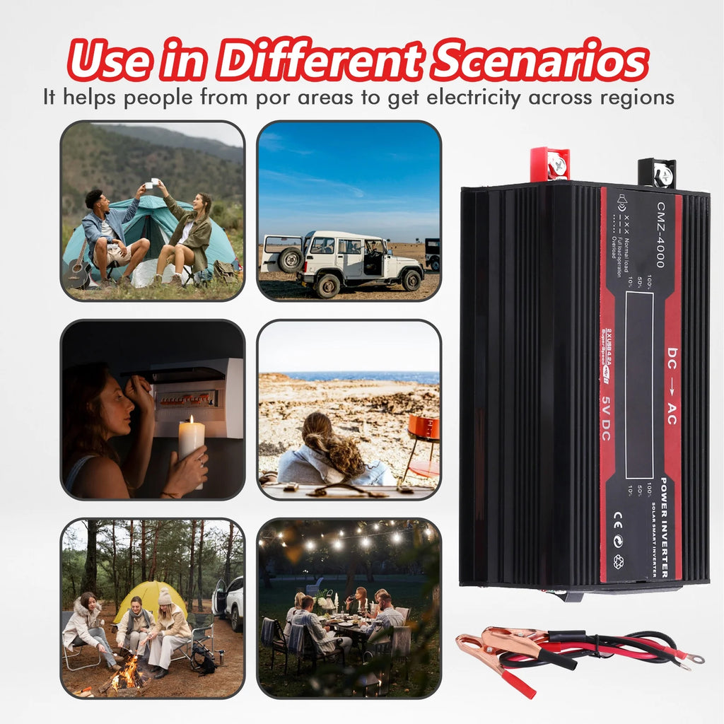 3000W Car Power Inverter 12v DC to 110v AC H355