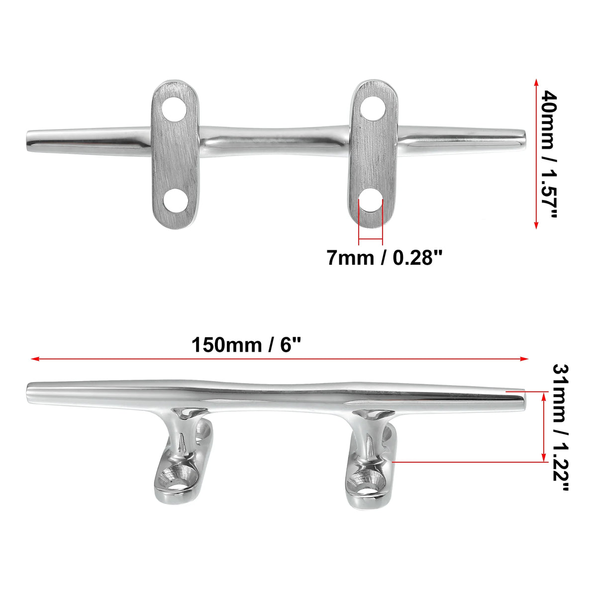 Stainless Steel Flagpole Cleat Hook Deck Cleat Rope Cleat Handle for Marine Boat Ship T21132