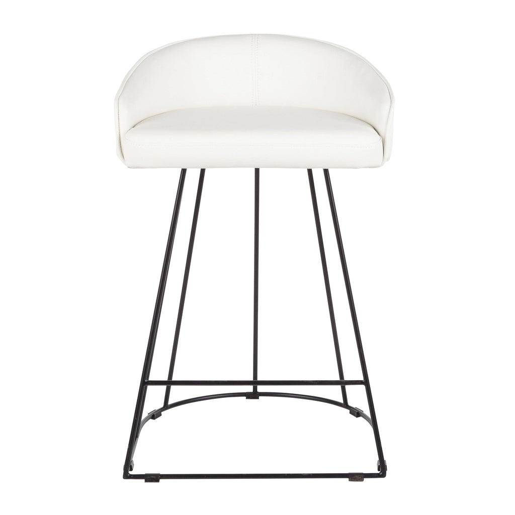 Set of 2 Contemporary Counter Stool Black/White U900