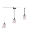 3 Light Pendant in Satin Nickel and Creme Glass F3675