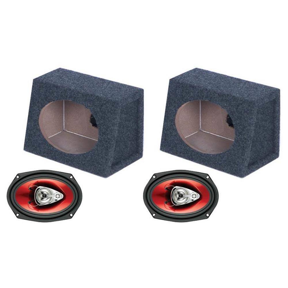 6x9x22 400W Car Audio Speakers with 2 Speaker Box Enclosures G766