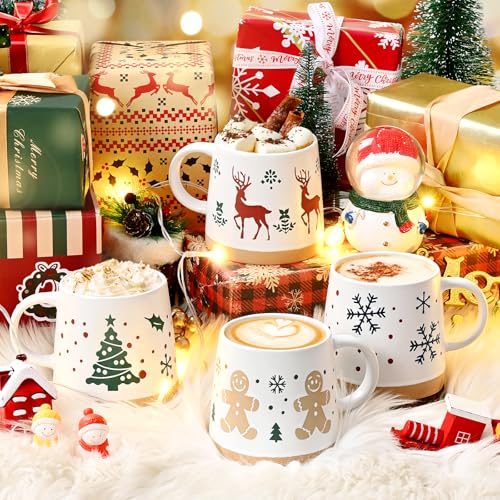 Set of 4 Christmas Mugs 14 Oz M2321