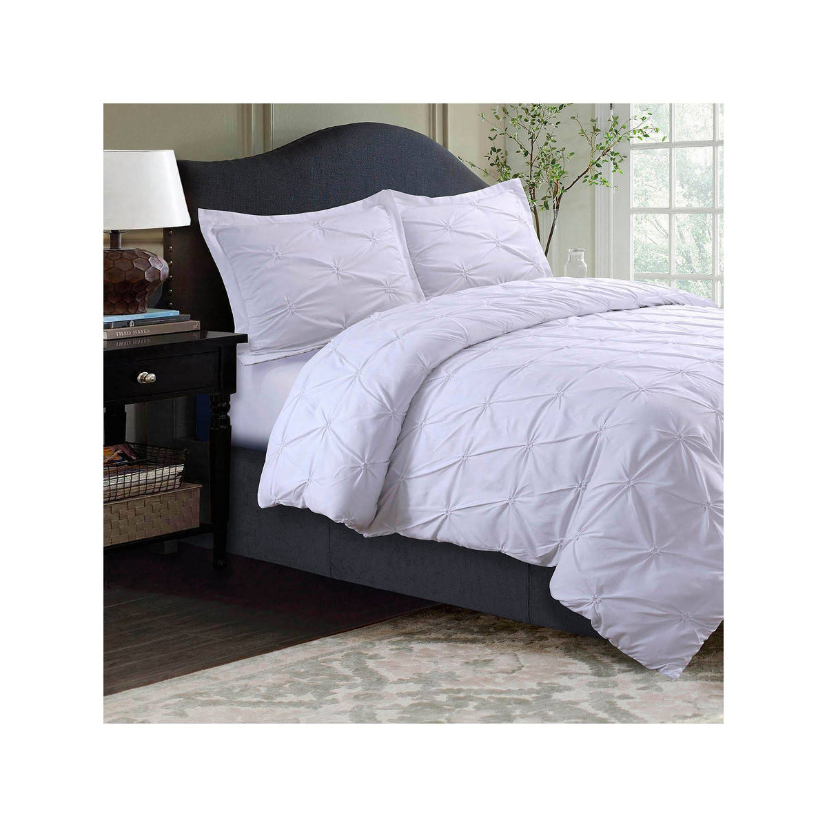 King White Microfiber Oversized Duvet Cover Set X12901