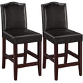 Brown Faux Leather Counter Bar Stools C555
