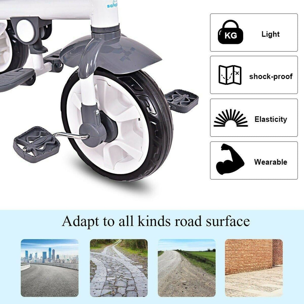 4-in-1 Detachable Baby Stroller Tricycle with Canopy K387228